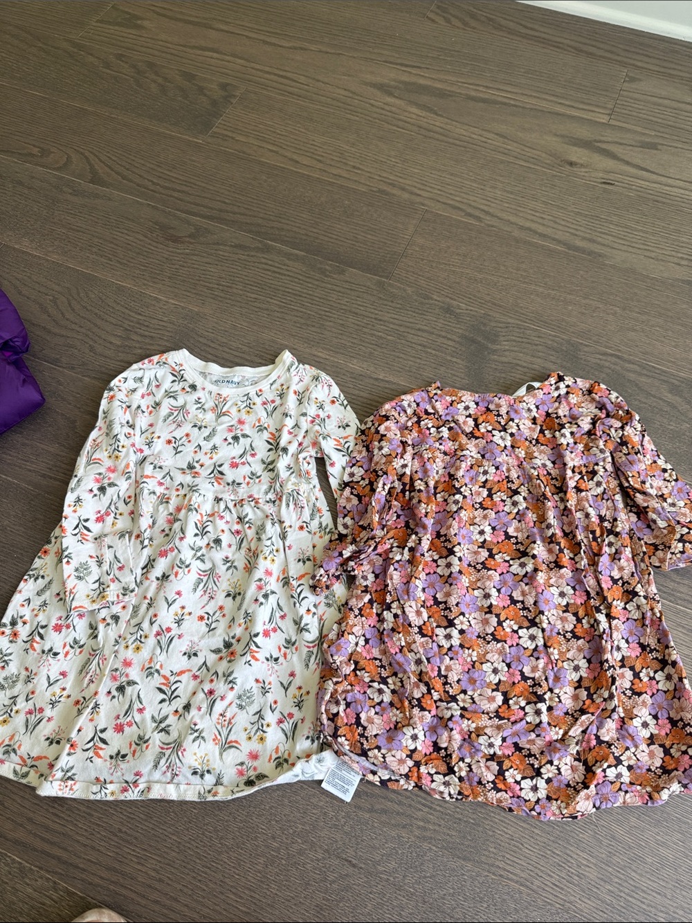 Girls Floral Dresses - Ivory & Multi Floral Prints- Size 5t